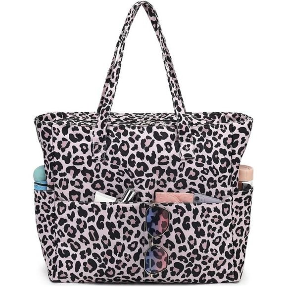 Large Beach Tote Bag Women Leopard